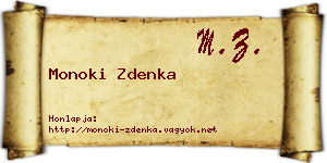 Monoki Zdenka névjegykártya